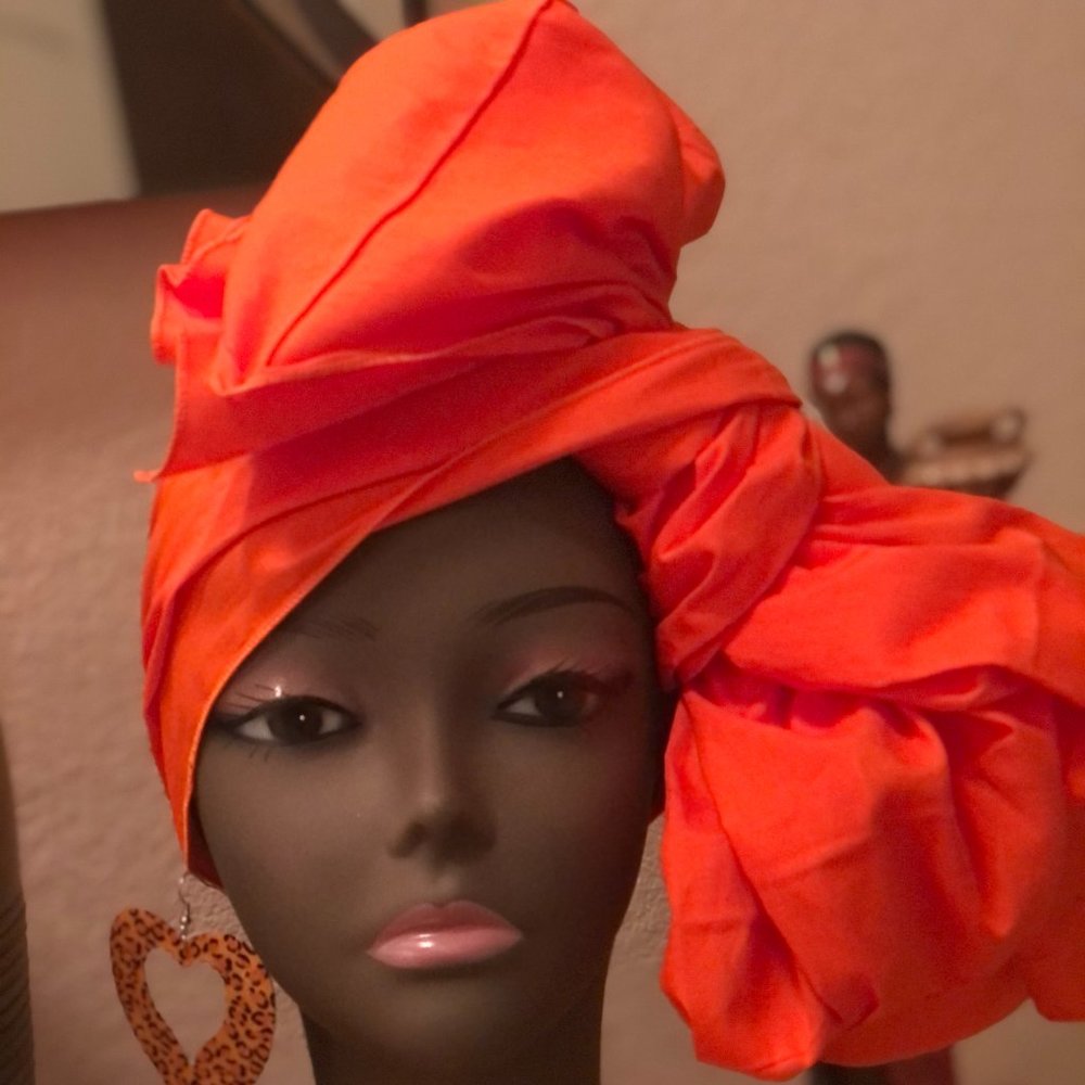 Orange Ankara Head Wrap